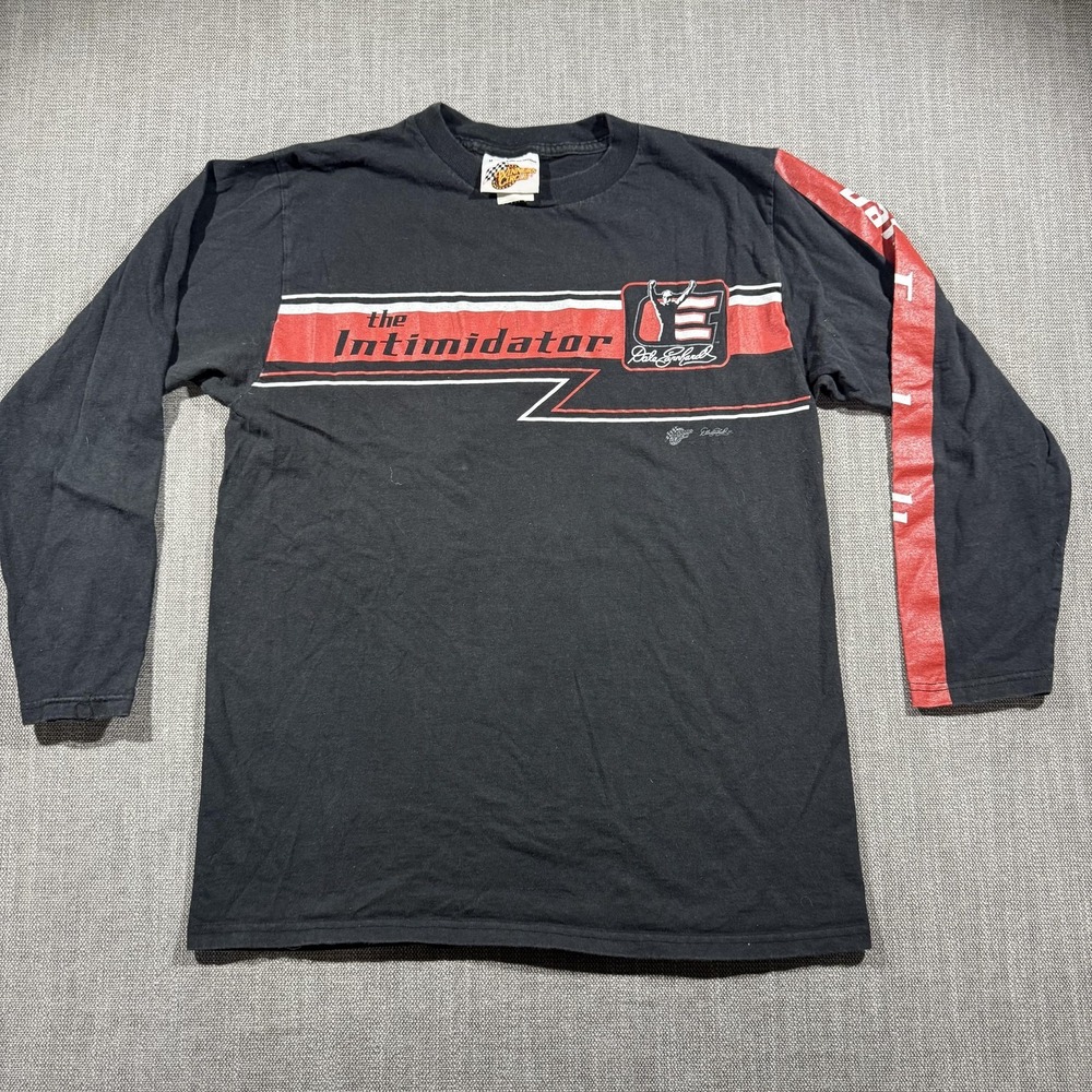 Vintage Dale Earnhardt Shirt Mens Medium Black NASCAR Racing Intimidator Action